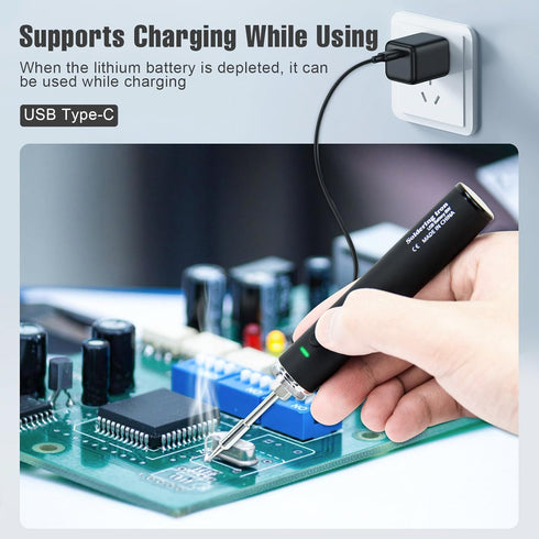 Cordless Soldering Iron Kit, 1200mAh USB Rechargeable Soldering Iron, 3 Temperature Adjustable Wireless Soldering Iron for Small Soldering Project...