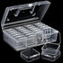 Jutieuo Small Bead Organizers with Handle, 25 Pieces Plastic Storage Cases Mini Clear Bead Storage Containers Boxes with Hinged Lid and Large Rect...
