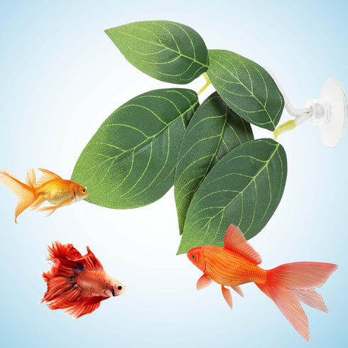 3 Pcs Fish Tank Accessories Betta Fish Leaf Pad Aquarium Décor Simulating The Natural Habitat for Betta Spawning Grounds Breeding Resting Bed with...