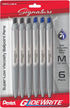 Pentel Glidewrite Signature Ballpoint Pen with Smooth TechniFlo Ink - 1.0mm Medium Point - 6-Pack of 3 Black Ink & 3 Blue Ink Pens...