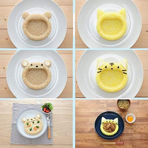 Animal Rice Mold Set – Cute animals Shapes, DIY Bento Lunch Decoration Tool, Easy Rice Shaper, Japanese Kitchen Accessory, Fun Food Cutter Include...