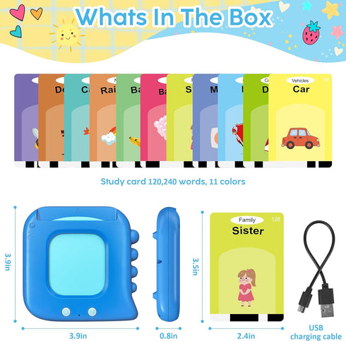 Kids Toddler Talking Flash Cards with 224 Sight Words,Montessori Toys,Speech Therapy,Autism Sensory Toys,Learning Educational Gifts for Age 1 2 3 ...