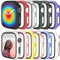 12 Pcs Jomitvp Hard PC Case Compatible for Apple Watch Series SE (2022) 6/5/4/SE 40mm with Tempered Glass Screen Protector, All Around Protector B...