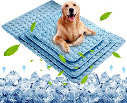 Dog Cooling Mat, Pet Cooling Pads for Dogs Cats Washable Summer Kennel Mat, Breathable Self Cooling Blanket Pad Ice Silk Sleep Mat Non-Toxic Dog C...