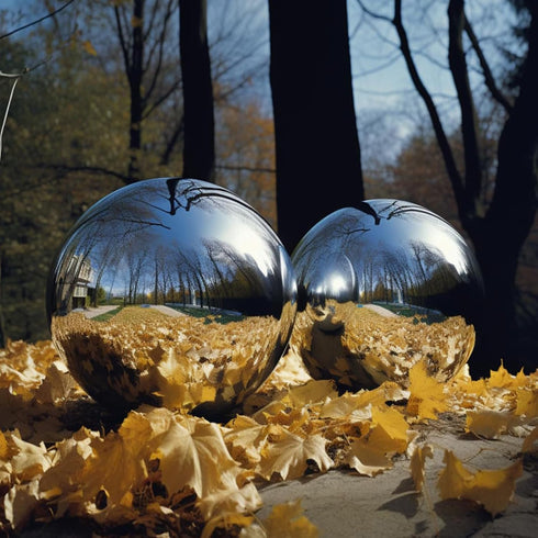 Stainless Steel Gazing Ball,Polished Sphere Floating Pond Balls Hollow Gazing Globe for Home and Garden Decoration (4inch)...