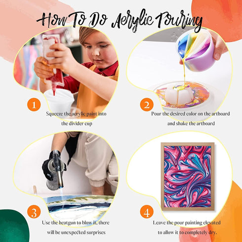 7Pcs Split Cup Flower Pour Cup Silicone Paint Cup Acrylic Pouring Strainers Set for Paint Pouring Capacity Mixing Cups for DIY Pouring Acrylic Pai...
