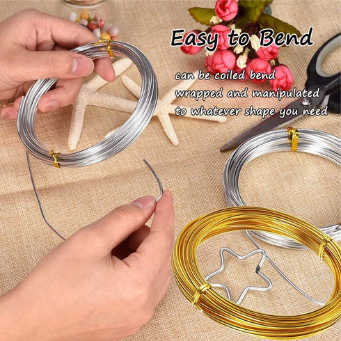 65.6 Feet Aluminum Craft Wire,15 Gauge Flexible Wire for Jewelry Making and Crafts Artistic Floral Jewelry Beading Wire for DIY, Doll Skeletons, 2...