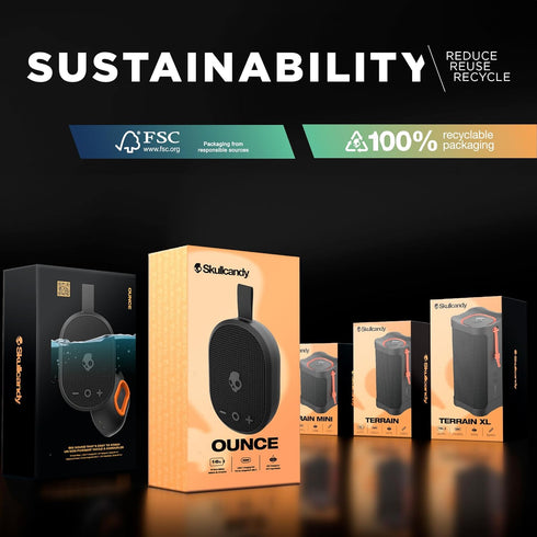 Ounce Wireless Bluetooth Speaker - IPX7 Waterproof Mini Portable Speaker with 16 Hour Battery, Downward Firing Passive Radiator, and Ballistic Nyl...