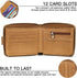 GOIACII Zipper Wallet for Men Genuine Leather RFID Blocking Mens Wallet with Zipper Coin Pocket ID Window Zipper Wallets Large Capacity...