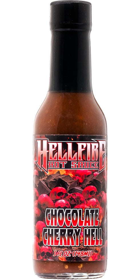 Hellfire Hot Sauce Chocolate Cherry Hell - Gourmet Dessert Hot Sauce With Fruit and Chocolate, 5 oz....