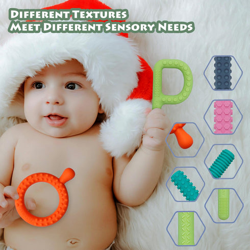 Sensory Toys for Kids with Autism, 5 Pack Autism Toys Silicone Baby Teething Toys for ADHD, Anxiety, SPD Chewing Biting Fidgeting, Teething Relief...