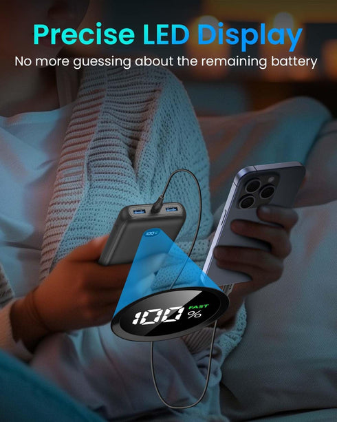 SOARAISE Power Bank, 27000 mAh Power Bank, PD3.0 QC4.0 22.5 W Fast Charging External Battery Pack with 3 USB Outputs and LED Digital Display, Port...