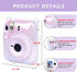 CAIYOULE Clear Case for Instax Mini 12 Camera, Fujifilm Mini 12 Protective PC Cover with Camera Stickers and Mini Frames...