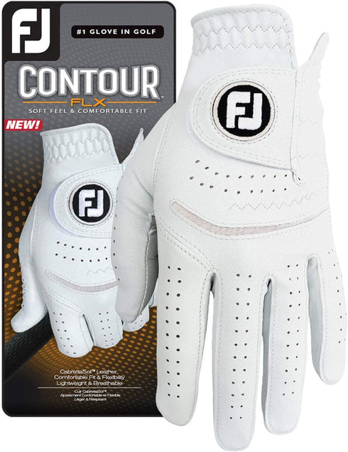 FootJoy Men's Contour FLX Golf Glove, Pearl, Medium/Large, Worn on Right Hand...