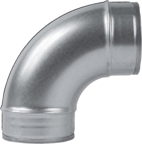 4" Inch 90? Degree Galvanized Steel Duct Elbow - Pressed Industrial Connector Bend - Ventilation Pipe Fitting - Dryer, Exhaust, Extractor Hood Air...