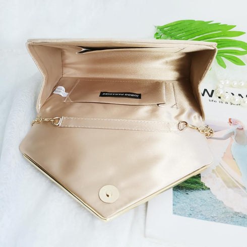 Evening Bags Women Clutch Purse Faux Suede Small Cute Classic Envelop Crossbody Handbag for Formal Wedding Party with Chain...
