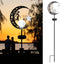 Solar Garden Decor Light - Moon Fairy Stake with Waterdrop & Star Charms, Waterproof Cool White for Patio, Lawn, Pathway, Yard...