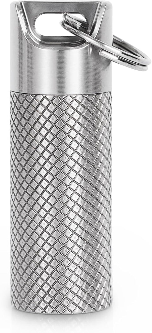 100% Waterproof Titanium Pill Box Keychain - TSA Approved, Strong and Heat Resistant, Travel Friendly | Fashion Necklace Design, Ultra Light and C...