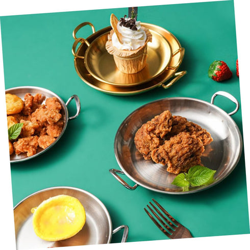 Amphora Snack Plate Housewarming for Housewarming Stainless Steel Food Plate Fried Chicken Serving Tray Flat Bottom Wok Camping Griddle Paella Ski...