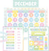 Classroom Calendar Bulletin Board Pastel Calendar Bulletin Board with Seasons Weather Chart CTP Paper-Cuts for Nursery Elementary Middle School Cl...