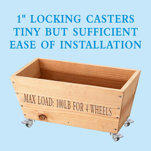 1 inch Caster Wheels 8 Pack, Durable Mini Caster Wheels for Furniture, Soft Rubber Small Locking Casters for Furniture, Low Profile Swivel Castor ...
