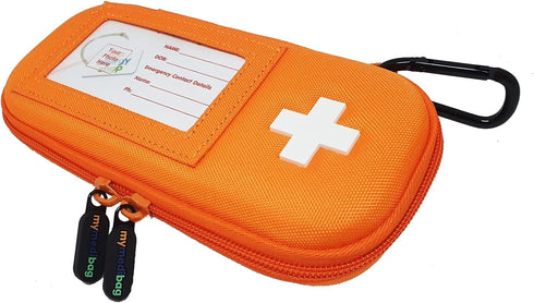 Double Epipen Carry Case - Hardcase Insulated Medication Bag - Bright Orange Epipen Holder, Highly Visible and Noticeable Medical Case for Emergen...