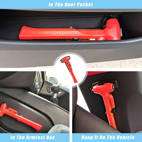 Car Window Breaker, Glass Breaker And Seatbelt Cutter, Emergency Car Glass Safety Hammer, Window Punch Seatbelt Cutter For Family Rescue & Auto Es...