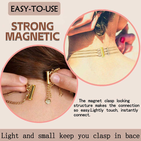 OHINGLT Necklace Layering Clasps Magnetic Slide Lock Clasp Necklace Connector Multi Strands Slide Tube Clasps...