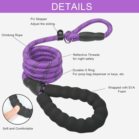 Slip Lead 6 FT for Small and Medium Dogs,Puppy Dog Training Leash Heavy Duty,No Pull Reflective Nylon Dog Leash,Rope Training Leash for Dogs That ...