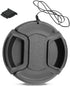 77mm Camera Lens Cap, PCTC Camera Lens CoverSnap-On Center Pinch Front Lens Cover with Strap Compatible with Nikon, Canon, Sony & Other DSLR Camer...