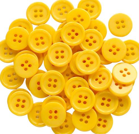 5/8 Inch (15mm) Yellow Color Buttons Sewing Round Flatback Button DIY Crafts Pack of 160 PCS...