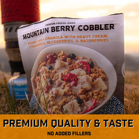 Peak Refuel Mountain Berry Cobbler | Real Ingredients | Ready in Minutes | Just Add Water | Premium Freeze Dried Backpacking & Camping Food | 2 Se...