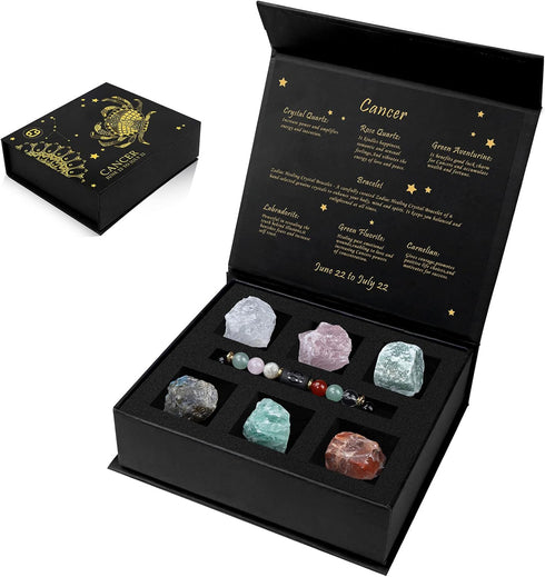 GolbalJew Crystals Gift Set, Zodiac Signs Healing Crystals Birthstones with Horoscope Box Set Astrology Crystal Bracelet Healing Stones Gifts...