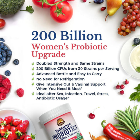 VITALITOWN Women’s Probiotics | 200 Billion CFUs 30 Strains | 60 ct | Shelf Stable, Acid Resistant | Replenish Good Bacteria, Intensive Digestive ...