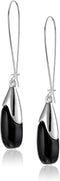 Robert Lee Morris Women's Black Bead Long Drop Earrings...