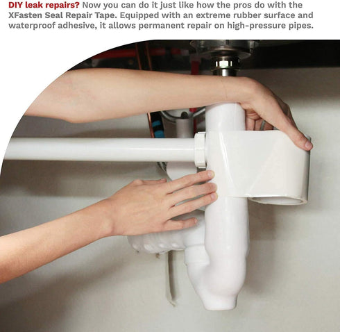 XFasten Waterproof Patch and Seal Tape, White, 4-Inch by 10-Foot Roof and Gutter Rubber Repair Tape for Stop Leak Repair on Gutter, Roof, Boat, Po...