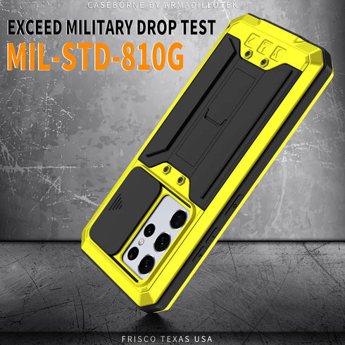 MIYI for Samsung Galaxy S21 Ultra Case, Aluminum Metal Gorilla Glass Waterproof Shockproof Military Heavy Duty Sturdy Protector Cover Hard Case fo...