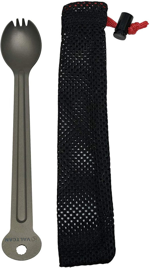 Valtcan Titanium Long Handle Spork Matte Finish...