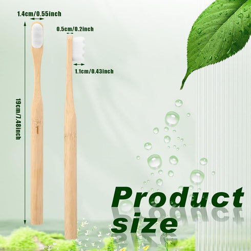 Sieral 24 Pcs Toothbrushes Extra Soft Bristles Wooden Bamboo Toothbrush 20000 Soft Natural Bristle Toothbrush for Kids Adults Home Travel Individu...