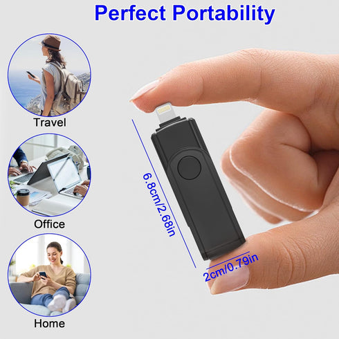 USB C Lightning SD Card Reader for iPhone 15 iPad Mac - 2 in 1 Micro SD/SD Card Adapter(Read two cards simultaneously), Portable Digital Camera Ad...