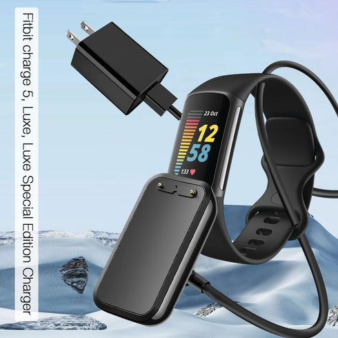 Watch Charger for Fitbit Charge 6/ Charge 5, Replacement Fitbit Luxe Charger Cable, Fitbit Luxe Special Edition Smartwatch Charging Dock, Fitbit 5...
