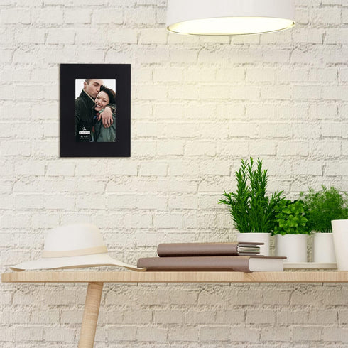 Malden 4x6 Picture Frame, Extra Wide Real Wood Molding, Real Glass, Black...
