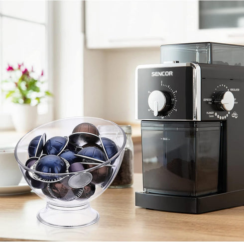 ELLDOO Clear Coffee Pod Holder, Plastic K Cup Holder Capsule Creamer Organizer, Candy Dish Fruit Jar Container Salad Bowl for Counter, Coffee Bar,...