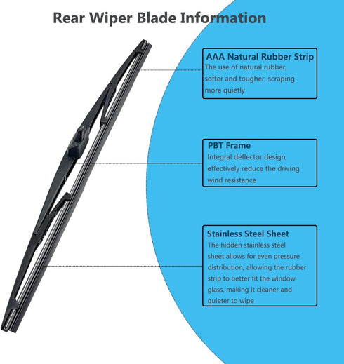 Rear Window Wiper Arm & Blade Replacement for Honda Pilot 2009-2015 Rear Windshield Wiper Arm & Blade, Factory OE Style Rear Window Wiper Arm Blad...