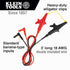 Klein Tools 69381 Alligator Clip Test Leads, Heavy-Duty Replacement Meter Leads, for All Meters Using Banana Plug Meter Leads, 3-Foot...