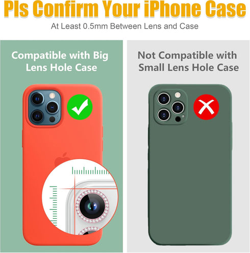 AGVEE 3+3 for iPhone 14 Pro 6.1" / 14 Pro Max 6.7" Camera Lens Protector, Bling Diamond & Bling Glitter Metal Ring 9H Tempered HD Glass Camera Pro...