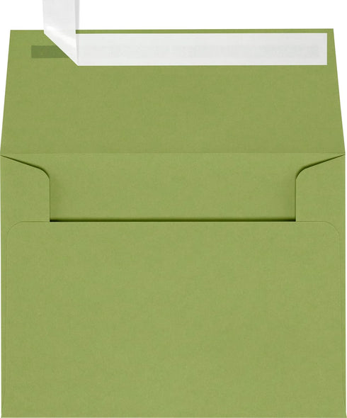 LUXPaper A2 Invitation Envelopes | Peel & Press | 4 3/8" x 5 3/4" | Avocado Green | 70lb. Text | 50 Qty...