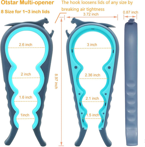Otstar Jar Opener Bottle Opener and Can Opener for Weak hands, Seniors with Arthritis and Anyone with Low Strength, Mutil Jar Opener Get Lids Off ...