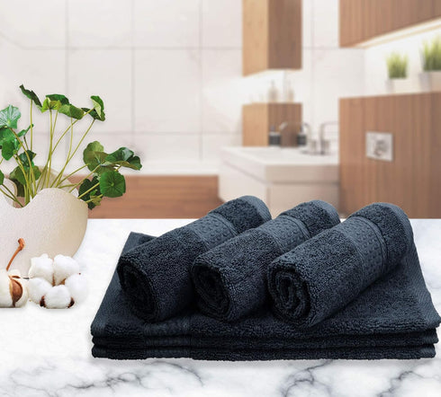 Cleanbear Extra Soft Wash Cloths Washcloths Set 6-Pack 13 x 13 Inches, Highly Absorbent Facecloths (Dark Gray)...