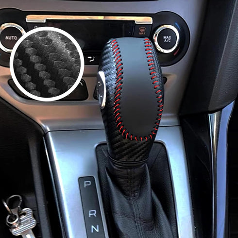 1 PC Car Gear Shift Knob Cover, Waterproof Leather Vehicle Shift Knob Accessories, Durable Automotive Interior Gear Shift Decoration Compatible wi...
